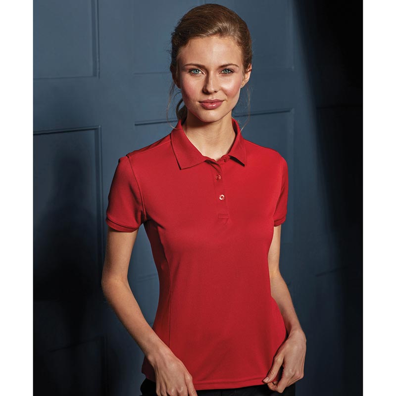 Women's Coolchecker plus piqué polo with CoolPlus® - Red XS